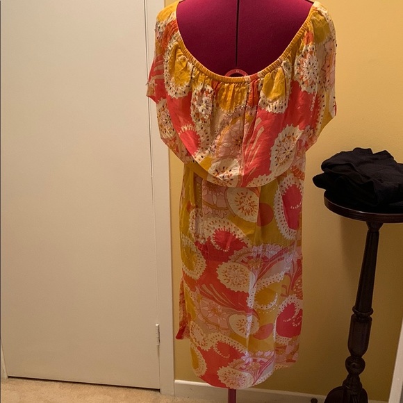 Abella Pink and Yellow Midi Dress - Picture 9 of 15